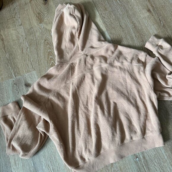 Skims Waffle Crop Hoodie neutral color size medium - Picture 4 of 5